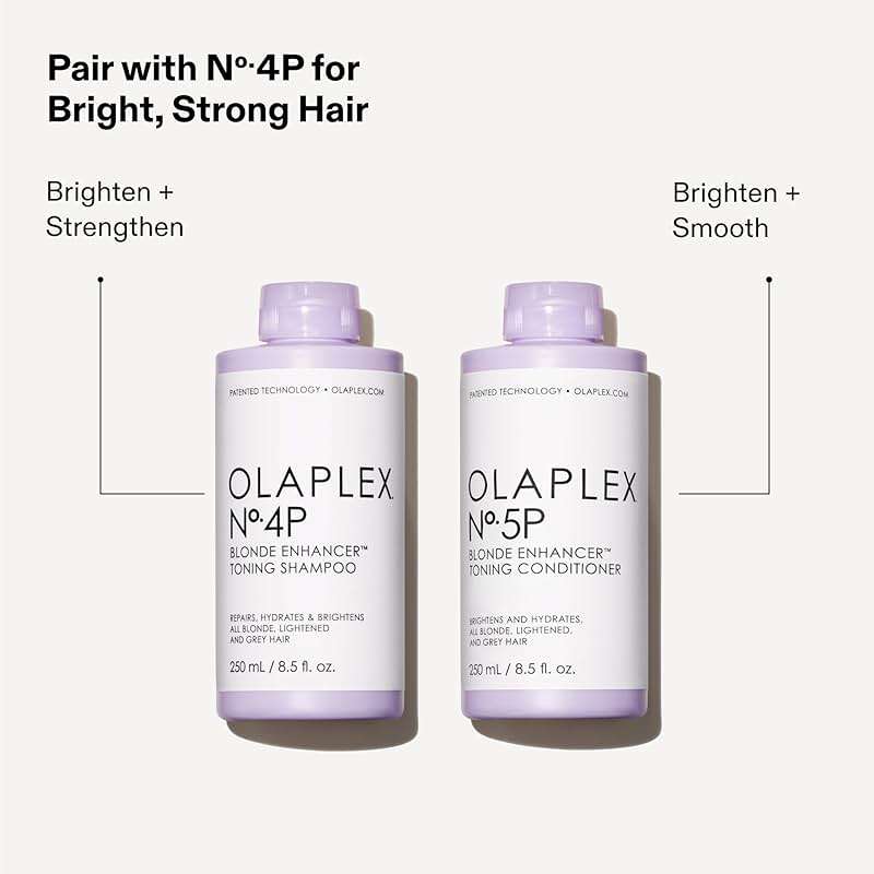 Olaplex Nº.5P Blonde Enhancer Purple Toning Conditioner: Neutralizes Brassiness & Strengthen | Repairs Damages & Hydrates Hair | For Coily, Curly, Straight, and Wavy - Image 8