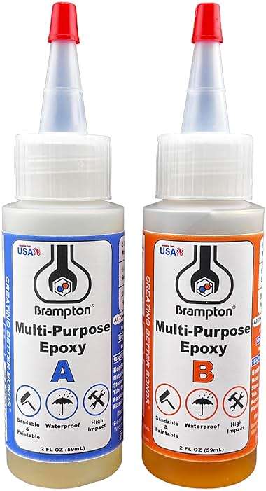 Brampton Multi-Purpose Epoxy, Quick 30-Minute Set, Waterproof 2-Part Epoxy Glue Kit for Tile, Metal, Ceramic, Glass, Wood, Stone, Strong Bonding, Sandable, Paintable Resin, Easy 1:1 Mix, 4 oz - Image 1