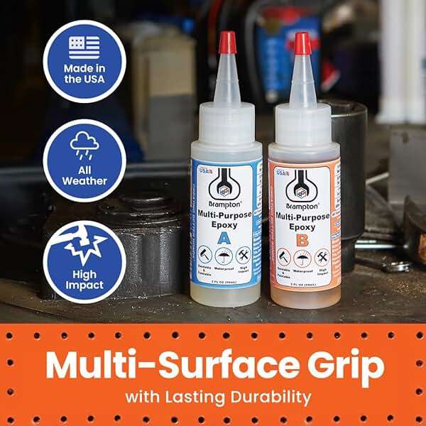 Brampton Multi-Purpose Epoxy, Quick 30-Minute Set, Waterproof 2-Part Epoxy Glue Kit for Tile, Metal, Ceramic, Glass, Wood, Stone, Strong Bonding, Sandable, Paintable Resin, Easy 1:1 Mix, 4 oz - Image 2