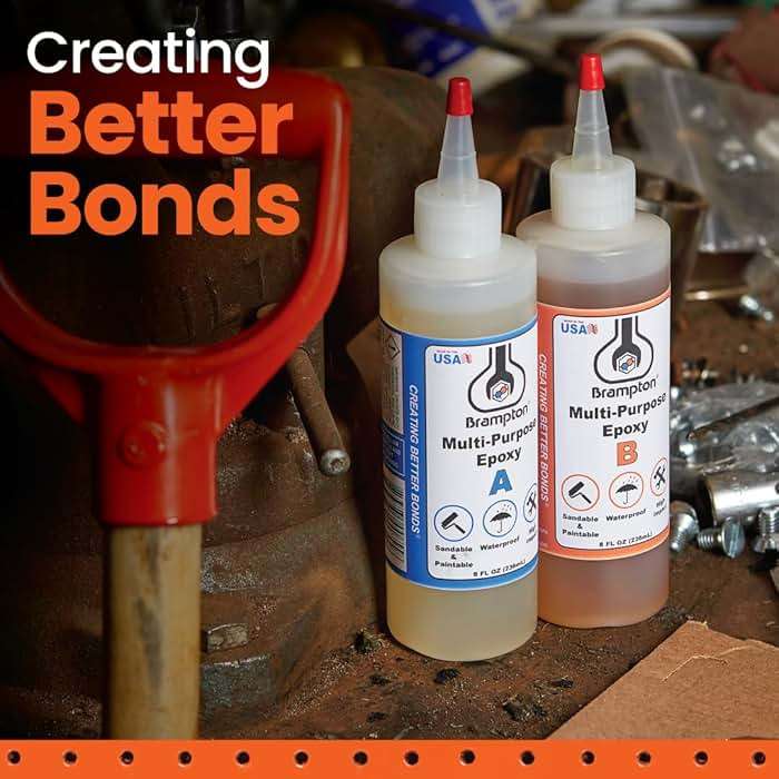 Brampton Multi-Purpose Epoxy, Quick 30-Minute Set, Waterproof 2-Part Epoxy Glue Kit for Tile, Metal, Ceramic, Glass, Wood, Stone, Strong Bonding, Sandable, Paintable Resin, Easy 1:1 Mix, 4 oz - Image 8