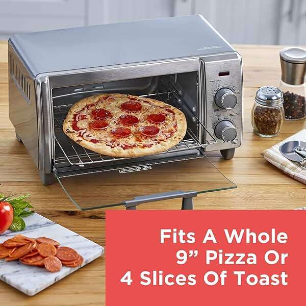 BLACK+DECKER Crisp 'N Bake Air Fry Countertop Convection Toaster Oven, Medium Capacity, 4-Slice, 5-in-1, Fits 9” Pizza, 30-Min Timer, Bake, Broil, Air Fry, Toast, Keep Warm, Stainless Steel - Image 5