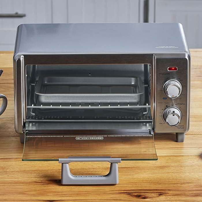 BLACK+DECKER Crisp 'N Bake Air Fry Countertop Convection Toaster Oven, Medium Capacity, 4-Slice, 5-in-1, Fits 9” Pizza, 30-Min Timer, Bake, Broil, Air Fry, Toast, Keep Warm, Stainless Steel - Image 10