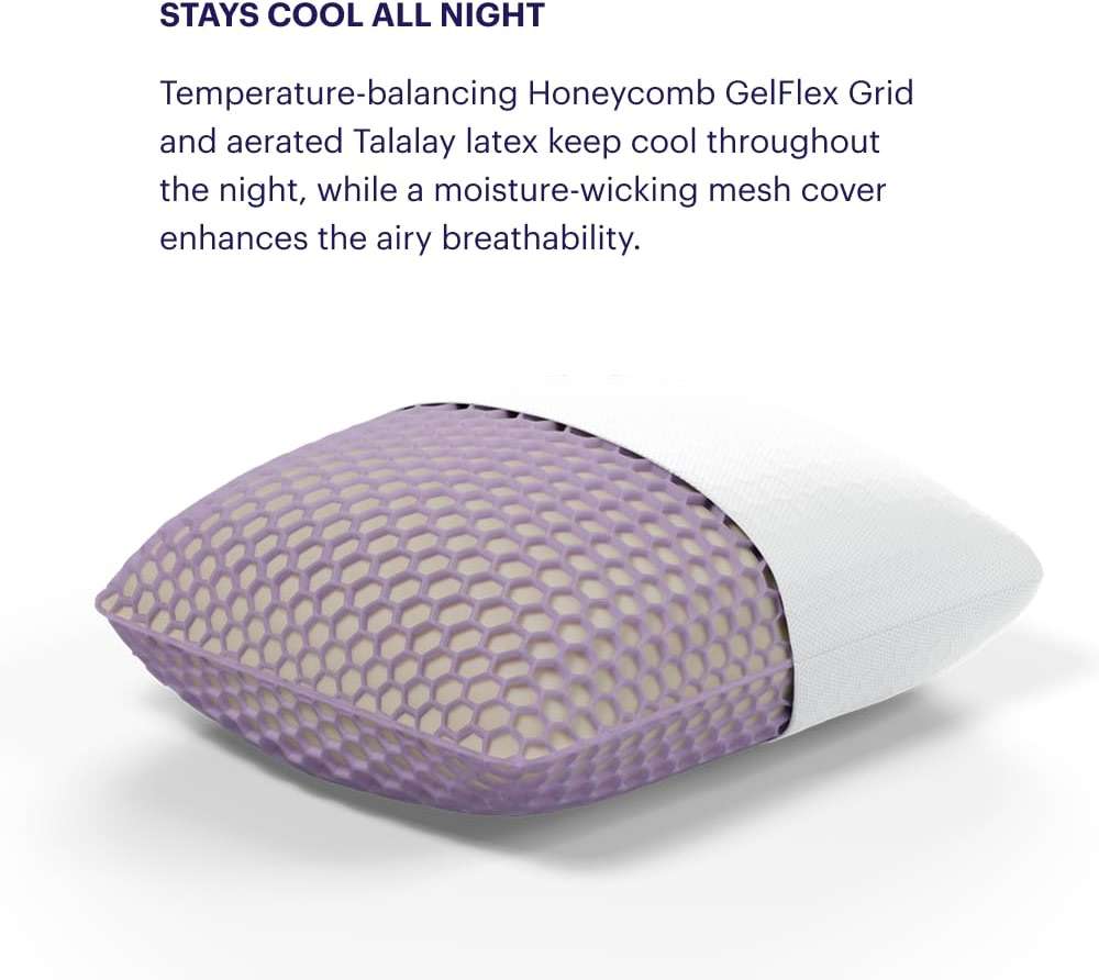Purple Harmony Anywhere Pillow - Travel/On-the-Go, Hex Grid & Talalay Latex Core - No Pressure Support, Stays Cool, Compact & Lightweight for Easy Travel - Image 3