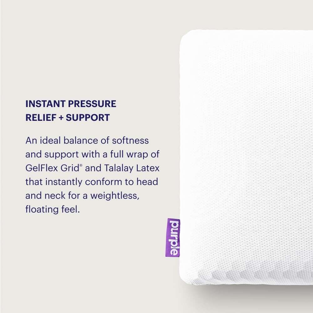 Purple Harmony Anywhere Pillow - Travel/On-the-Go, Hex Grid & Talalay Latex Core - No Pressure Support, Stays Cool, Compact & Lightweight for Easy Travel - Image 4