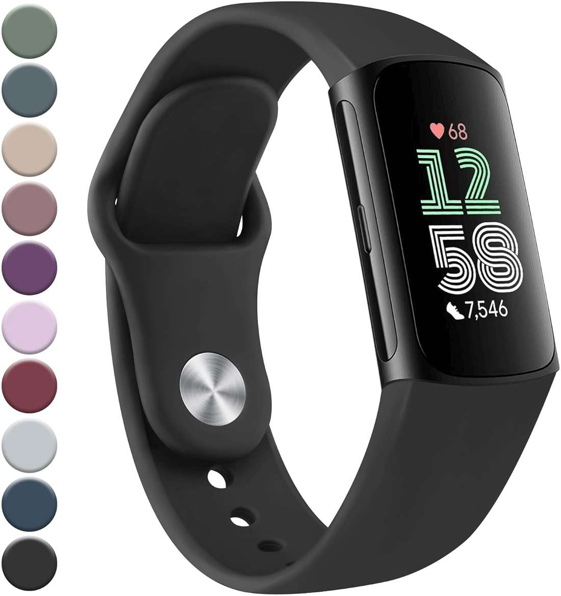 Meliya Band Compatible with Fitbit Charge 6 Bands/Fitbit Charge 5 Bands Women Men, Soft Silicone Adjustable Waterproof Sport Replacement Wristbands Strap for Fitbit Charge 6/Charge 5 Fitness Tracker - Image 1