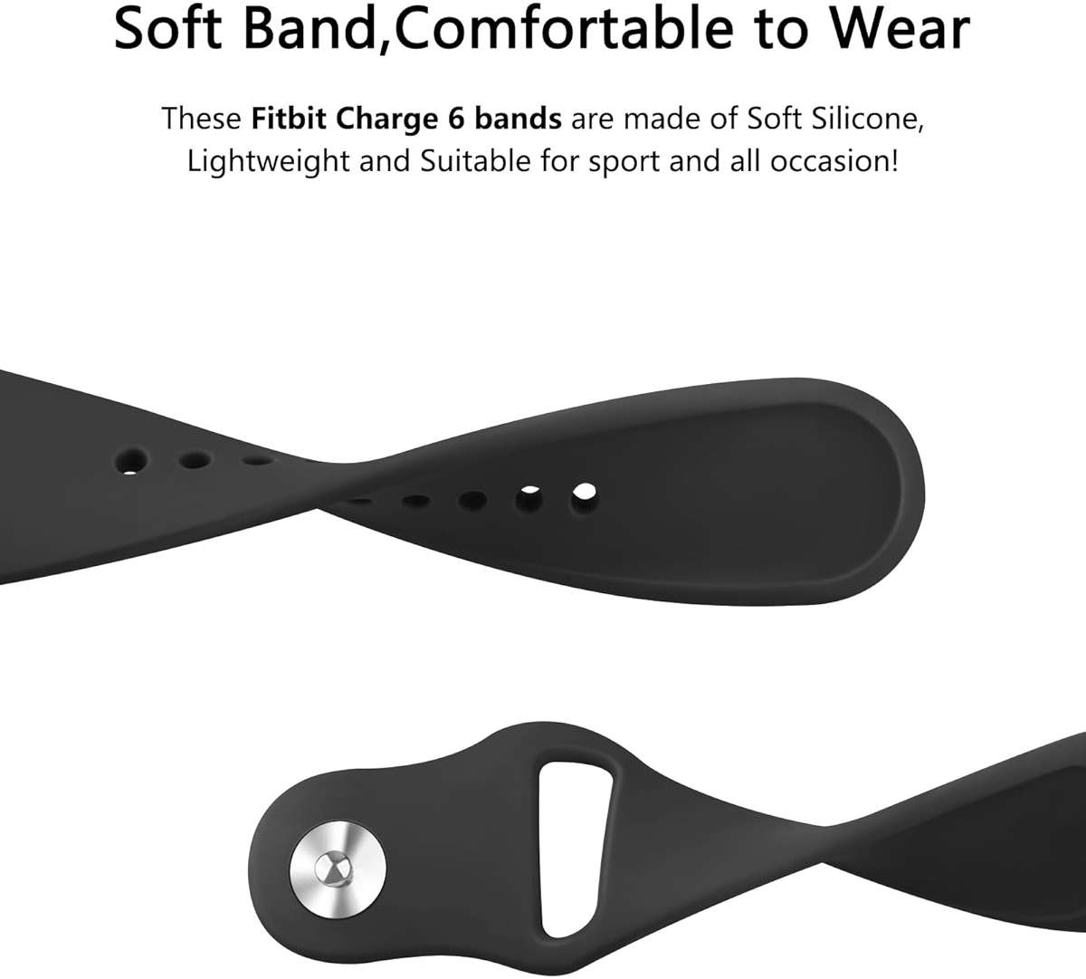 Meliya Band Compatible with Fitbit Charge 6 Bands/Fitbit Charge 5 Bands Women Men, Soft Silicone Adjustable Waterproof Sport Replacement Wristbands Strap for Fitbit Charge 6/Charge 5 Fitness Tracker - Image 4