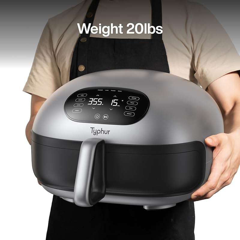 Typhur Dome 2 AI Smart Air Fryer, 15-in-1 Large Flat Airfryer with Top & Bottom Heating, Self-Cleaning Digital Fryer, PFAS-Free Ceramic Basket, Fits a 12" Pizza or Steaks, Whisper-Quiet, 120V - Image 7
