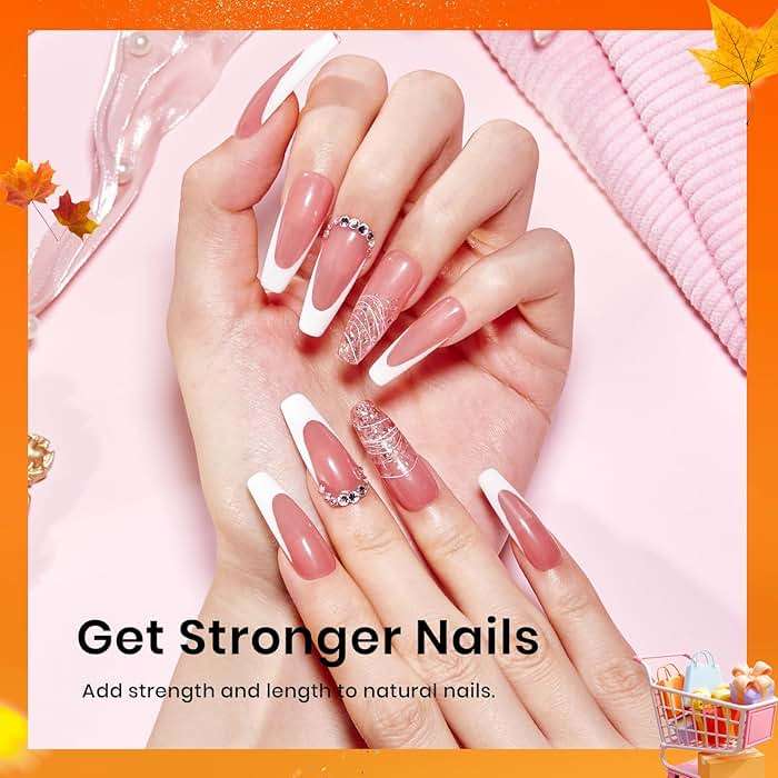 Beetles Builder Gel Set,6 Colors Jelly Clear Pink Nude Building Gel,8 in 1 for Instant Apex Thickening,Strengthening Weak Nails & Extension,Beginners DIY Salon at Home Gifts,UV & LED Lamp Needed - Image 6