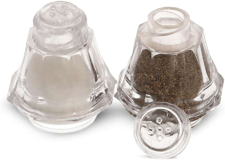Crafts Central Plastic Mini Salt and Pepper Shakers For Party’s, Restaurants and Wedding’s - 24 Pcs (Clear) - Image 3