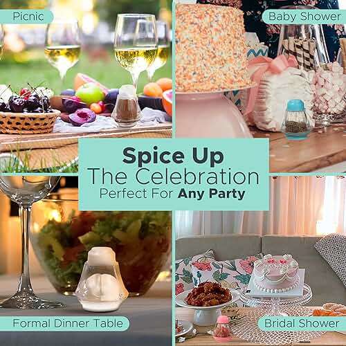 Crafts Central Plastic Mini Salt and Pepper Shakers For Party’s, Restaurants and Wedding’s - 24 Pcs (Clear) - Image 7