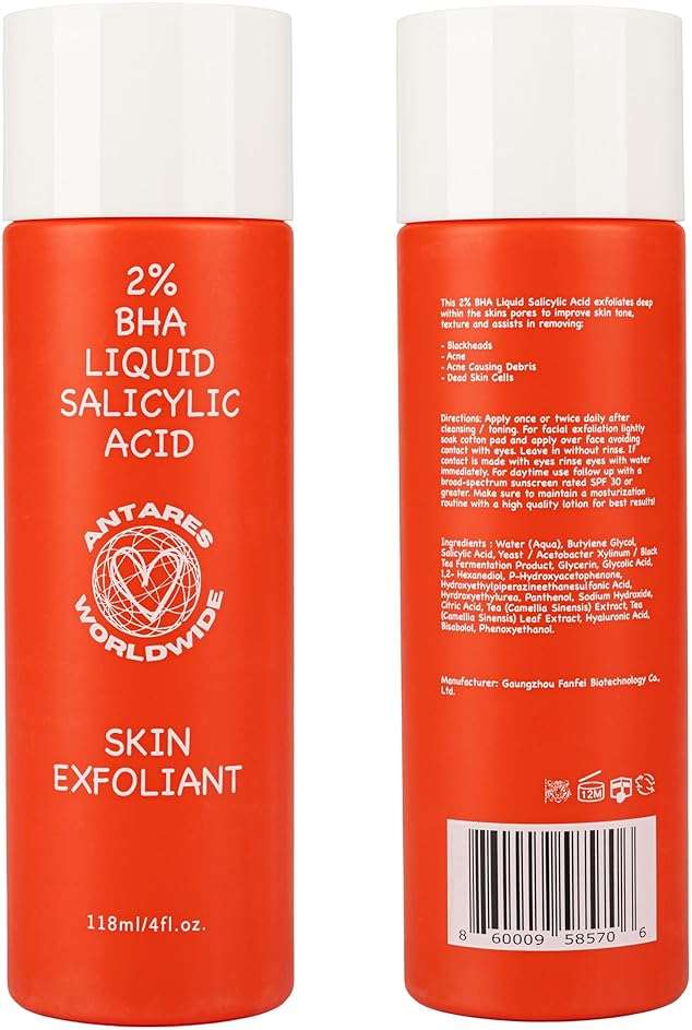 Antares Worldwide 2% BHA Liquid Salicylic Acid Skin Exfoliant - Image 3