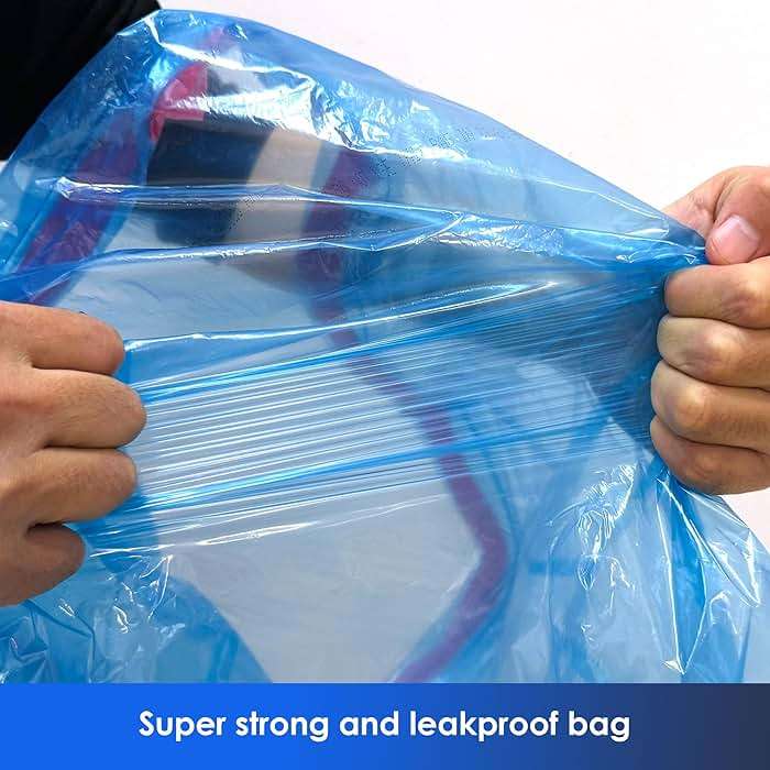 HygiCare 13 Gallon Recycling Trash Bags, Unscented 200 Count Drawstring Tall Kitchen Garbage Bags, Pre-Separated, Ultra Strong, Leakproof, Sturdy, Translucent Blue - Image 5