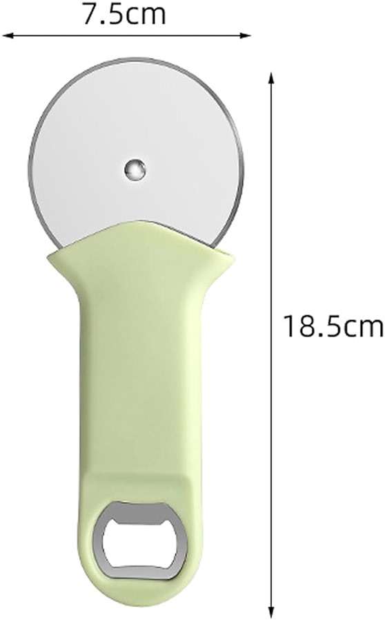 HADI KITCHENWARE Premium Stainless Steel Pizza Cutter with Bottle Opener Kitchen gadgets, Pizza Cutter Wheel - Sharp Blade Pizza Slicer and Ergonomic Non Slip Handle (Green) - Image 3