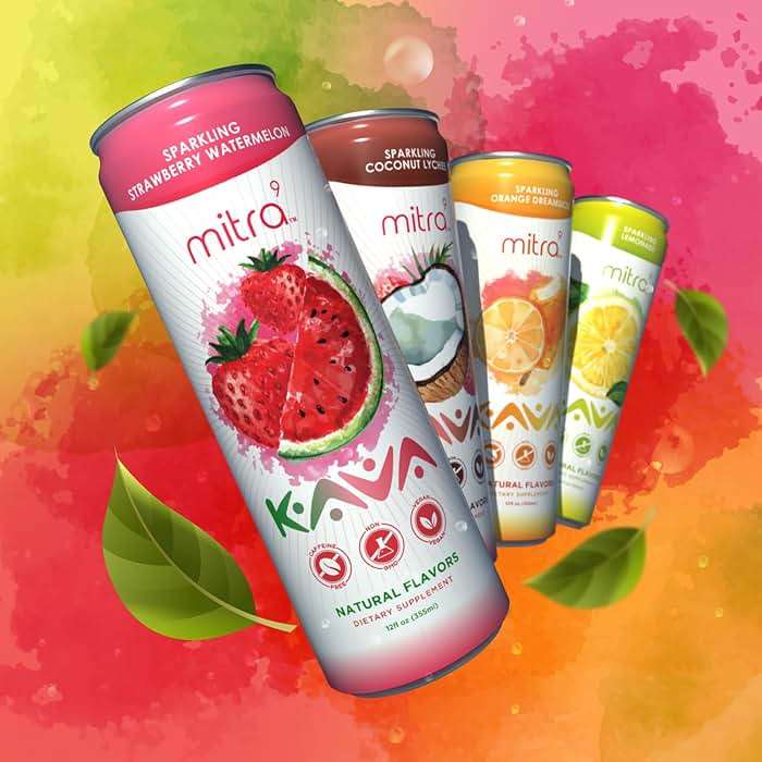Mitra9 | Variety Pack Kava Seltzer - Sparkling Relaxation Drink | 4-Pack | Non-Alcoholic Alcohol Alternative | 500mg Kava Root Extract | Low Calorie, Plant Based Stress Relief & Calm | 12 fl oz Cans - Image 4