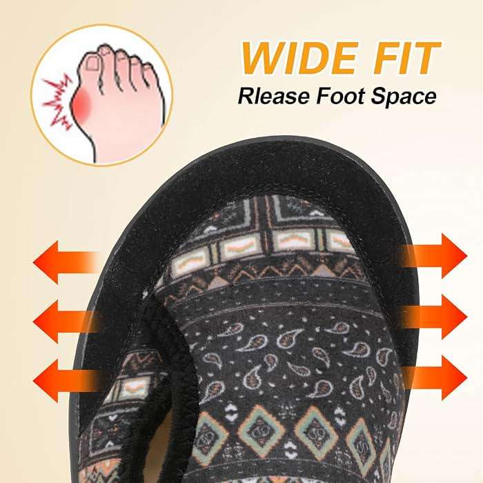 LeIsfIt Womens Slippers Wide Diabetic Shoes Adjustable Arthritis Edema House Shoes Indoor Outdoor Slippers - Image 2