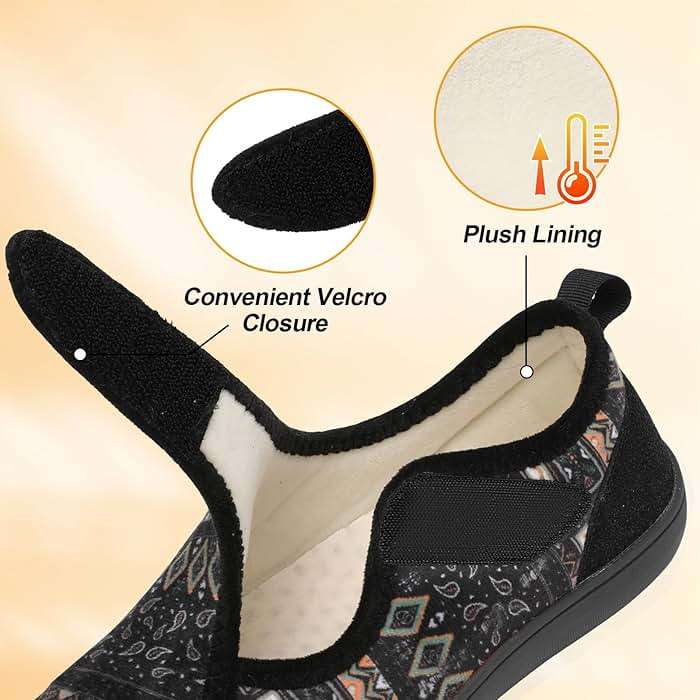 LeIsfIt Womens Slippers Wide Diabetic Shoes Adjustable Arthritis Edema House Shoes Indoor Outdoor Slippers - Image 3
