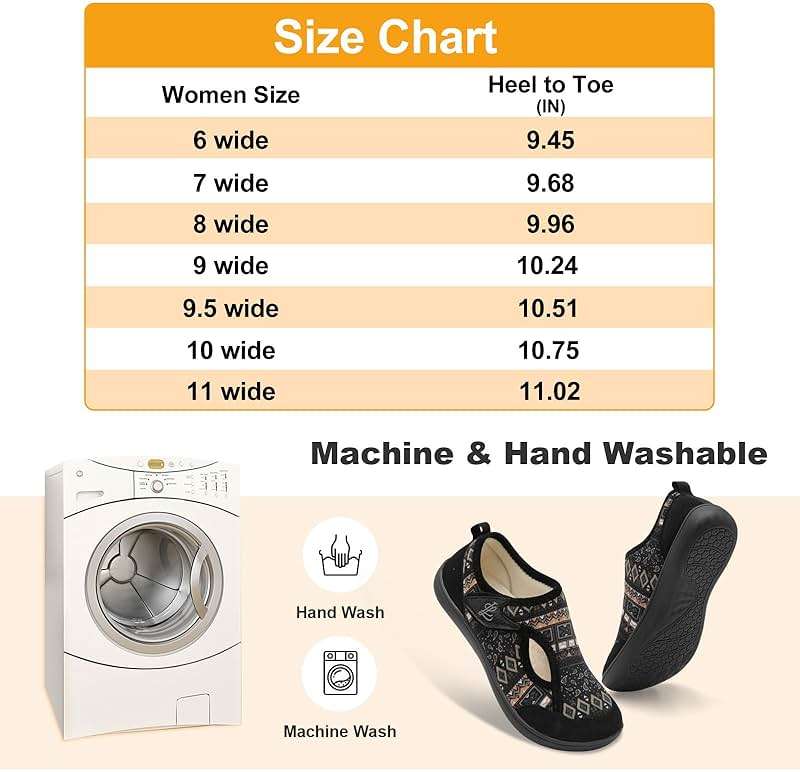 LeIsfIt Womens Slippers Wide Diabetic Shoes Adjustable Arthritis Edema House Shoes Indoor Outdoor Slippers - Image 5