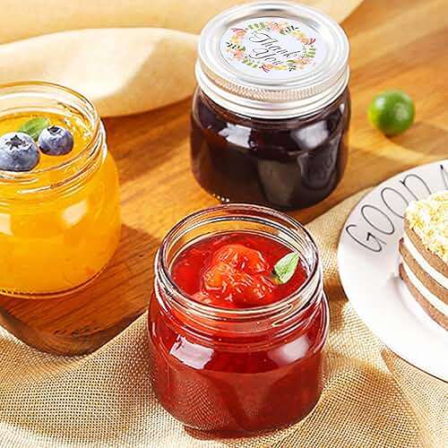 Flrolove Mason Jars 8 oz 30 Pack, Jelly Jars with Lids, Half Pint Canning Jars with Silver Lids, for Pickles, Jelly, Jam, Honey & Spice Storage, Includes 60 Labels & 2 Pens - Image 6