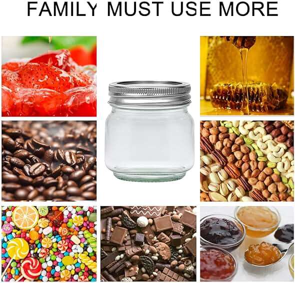 Flrolove Mason Jars 8 oz 30 Pack, Jelly Jars with Lids, Half Pint Canning Jars with Silver Lids, for Pickles, Jelly, Jam, Honey & Spice Storage, Includes 60 Labels & 2 Pens - Image 7