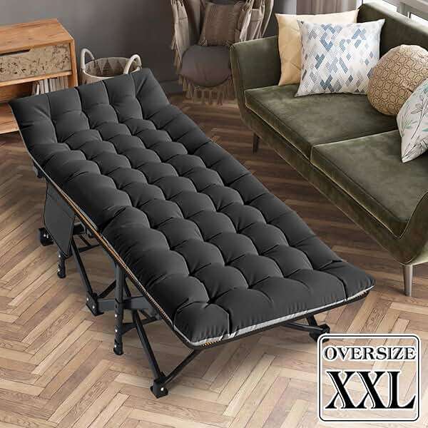 LILYPELLE Oversized XXL Folding Camping Cot, 78" L x 32" W x 18" H Heavy Duty Sleeping Cots with Carry Bag, Double Layer Oxford Portable Travel Camp Cots for Home, Office Nap and Outdoor Beach - Image 5