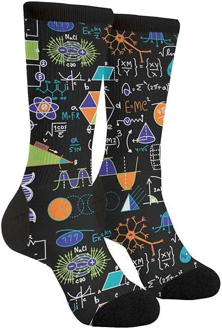 Science Mathematics Math Equations Novelty Crew Socks Casual Crazy Funny Dress Socks For Women Men Teens Gift - Image 1