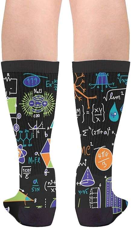 Science Mathematics Math Equations Novelty Crew Socks Casual Crazy Funny Dress Socks For Women Men Teens Gift - Image 2