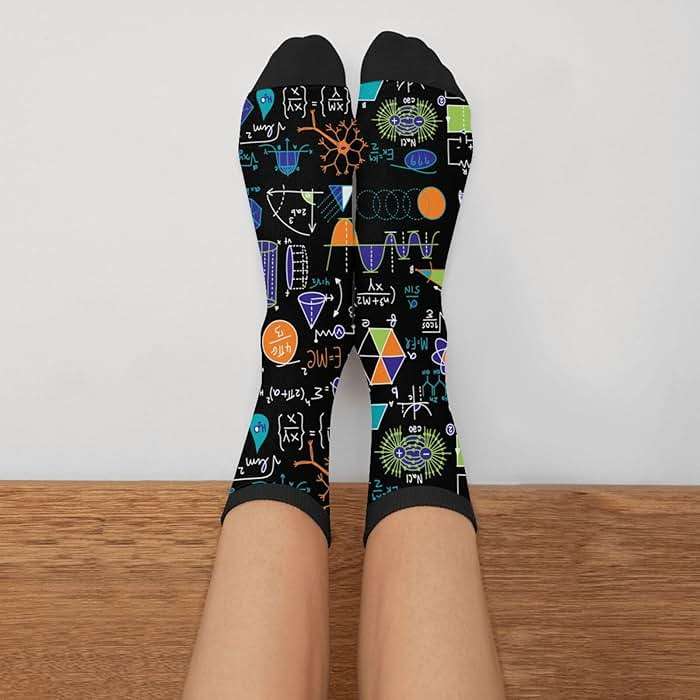 Science Mathematics Math Equations Novelty Crew Socks Casual Crazy Funny Dress Socks For Women Men Teens Gift - Image 3