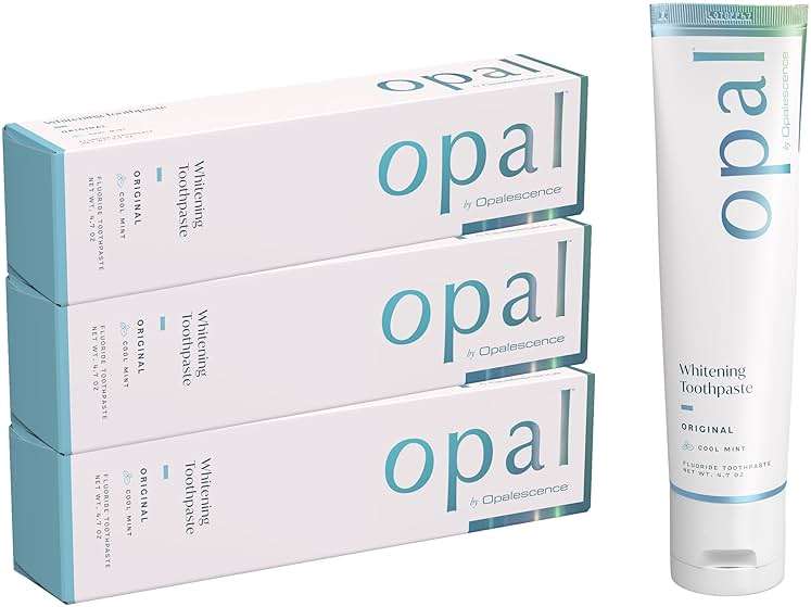 Opalescence Opal Teeth Whitening Toothpaste (Pack of 3) - Cool Mint Original Formula - Oral Care, Gluten-Free - 4.7 Ounce Made by Ultradent -TP-5760-3 - Image 1