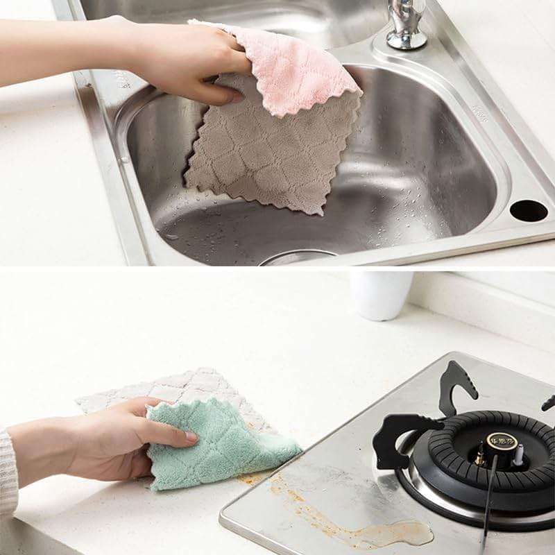 24 Pack Cleaning Cloth Kitchen Cloth, Dish Towels Super Absorbent Coral Velvet Dishtowels, Microfiber Premium Soft Tea Towels, Quick Dry Rags, Multipurpose Reusable Washcloths, Non-Stick Oil Cloths. - Image 4