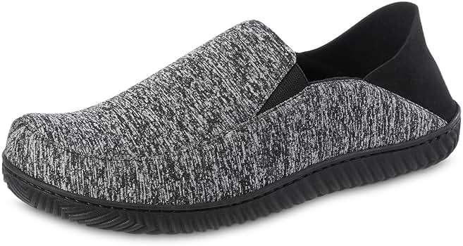 isotoner Men's Indoor/Outdoor Sport Knit Closed Back Slippers With Memory Foam Comfort and Heel Support - Image 1