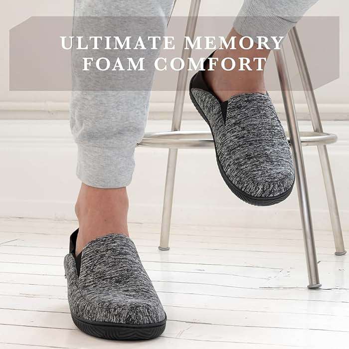 isotoner Men's Indoor/Outdoor Sport Knit Closed Back Slippers With Memory Foam Comfort and Heel Support - Image 3