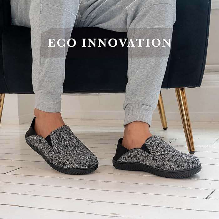 isotoner Men's Indoor/Outdoor Sport Knit Closed Back Slippers With Memory Foam Comfort and Heel Support - Image 4