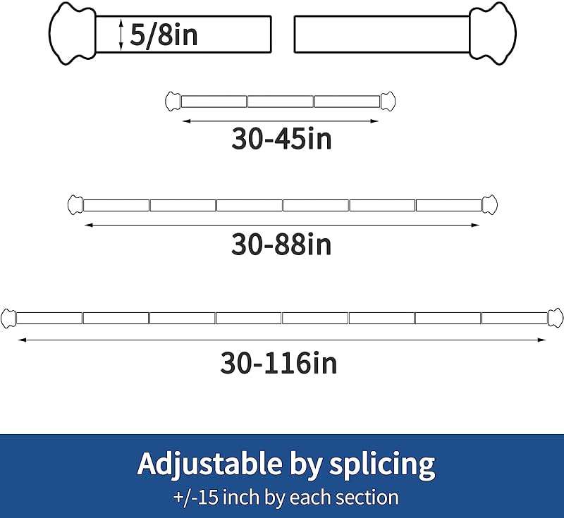 Curtain Rods 5/8 inch Curtain Rods for Windows 30 to 116 Inch with Brackets Easy to Install for Bedroom Living room Kitchen,White - Image 3