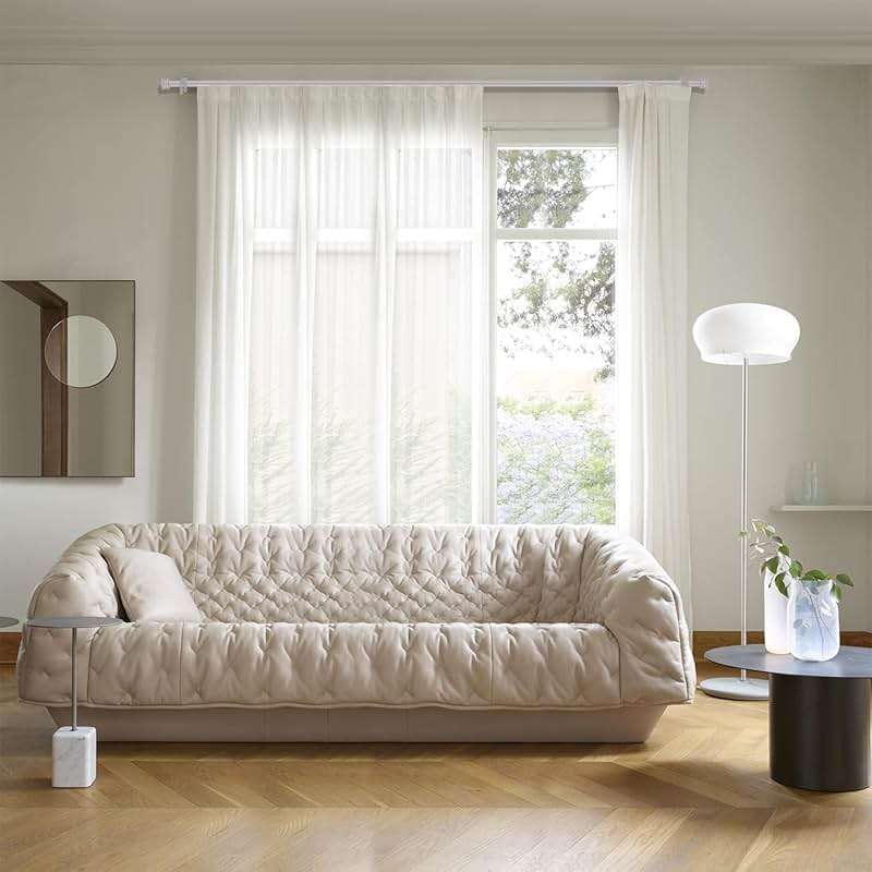 Curtain Rods 5/8 inch Curtain Rods for Windows 30 to 116 Inch with Brackets Easy to Install for Bedroom Living room Kitchen,White - Image 7