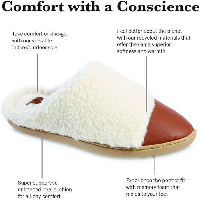 Isotoner Women's Clog Slipper: Indoor/Outdoor, Non-Slip, Memory Foam, Vegan Leather, Machine Washable - Image 2