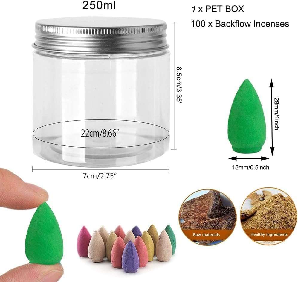 Green Tea Backflow Brown Incense Cones, Long Lasting Aroma for Positivity & Pure Air,Wood Powder,Aromatherapy for Stress Relief, Air Purifier & Cleansing, Gift Set - Pack of 100 Cones - Image 3