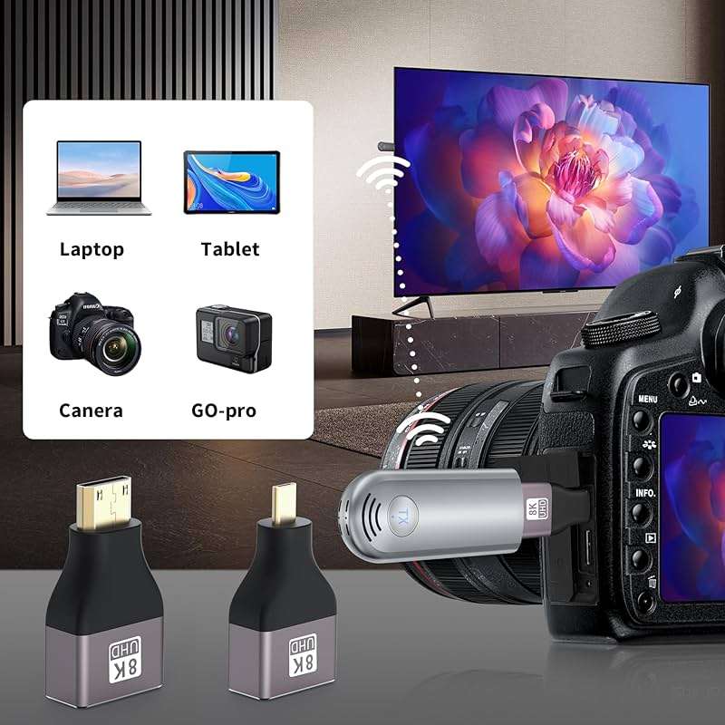 TPUFO Wireless HDMI Transmitter and Receiver, Plug & Play Portable 2.4G/5G Wireless HDMI Extender Kit for Streaming Video and Audio to Monitor from Laptop/PC/TV Box/Projector - Image 4