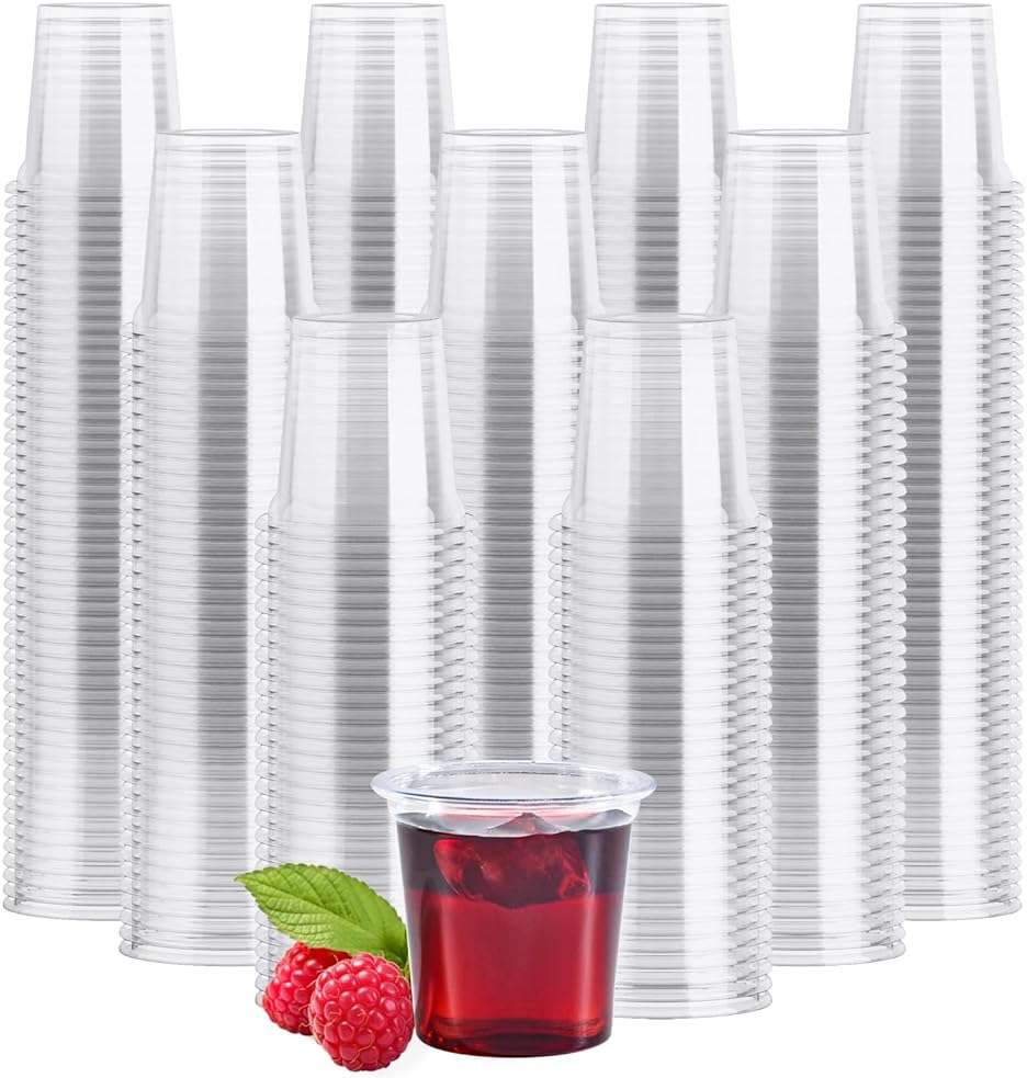JOLLY CHEF 1000 Pack Plastic Shot Glasses, 1 oz Clear Disposable Jelly Cups Reusable Perfect for Wine Tasting, Whiskey, Food Samples, Halloween, Thanksgiving Party, Wedding, Christmas - Image 1
