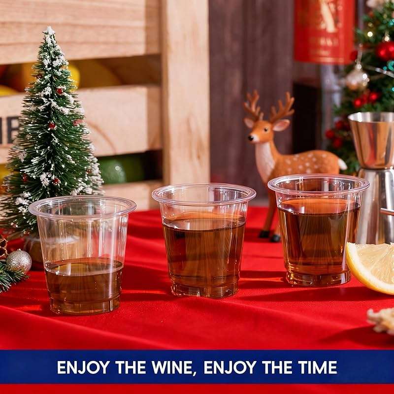 JOLLY CHEF 1000 Pack Plastic Shot Glasses, 1 oz Clear Disposable Jelly Cups Reusable Perfect for Wine Tasting, Whiskey, Food Samples, Halloween, Thanksgiving Party, Wedding, Christmas - Image 4