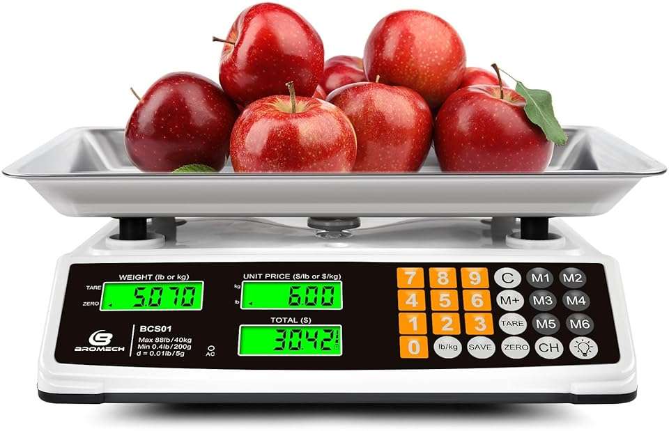 Price Computing Scale 88lb/40kg Commercial Food Scale for Produce Meat with Stainless Steel Large Platform, LCD Display, and Green Bright Backlight for Farmers Markets, Deli, （Not for Trade） - Image 1