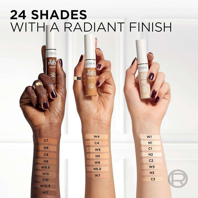 L'Oreal Paris True Match Radiant Serum Concealer, Brightening Under Eye Concealer Make Up with 1.5% Hyaluronic Acid and Caffeine, C1, 0.33 Oz - Image 4