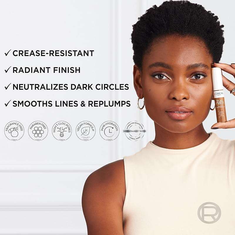 L'Oreal Paris True Match Radiant Serum Concealer, Brightening Under Eye Concealer Make Up with 1.5% Hyaluronic Acid and Caffeine, C1, 0.33 Oz - Image 6