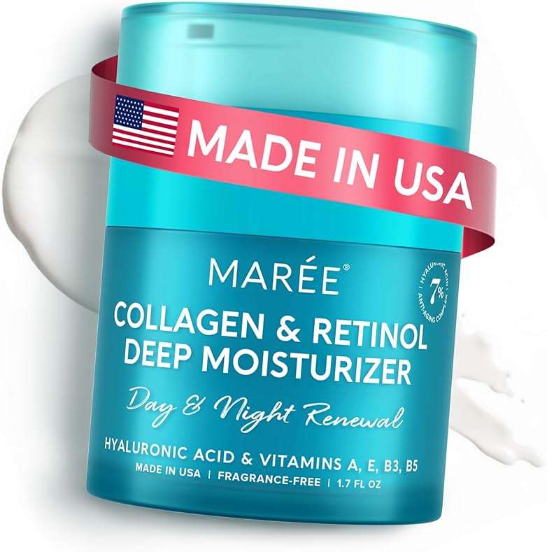 MAREE Face Moisturizer Retinol Cream for Face – Daily Wrinkle Cream for Women – Anti-Aging Face Cream – Facial Moisturizer with Collagen – Crema Hidratante Para la Cara for Skin Tightening - Image 1