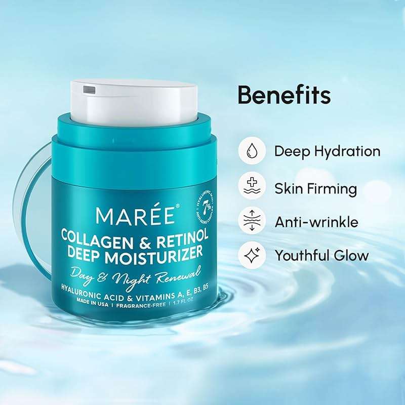 MAREE Face Moisturizer Retinol Cream for Face – Daily Wrinkle Cream for Women – Anti-Aging Face Cream – Facial Moisturizer with Collagen – Crema Hidratante Para la Cara for Skin Tightening - Image 6