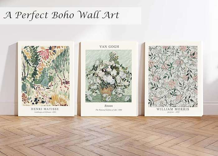 Induslyfe Framed Sage Green Vintage Wall Art Canvas Decor Set of 3, Matisse Prints Posters Mid Century Modern Art, Aesthetic Floral Botanical Wall Art for Bedroom, Living Room, Bathroom 12x16 - Image 3