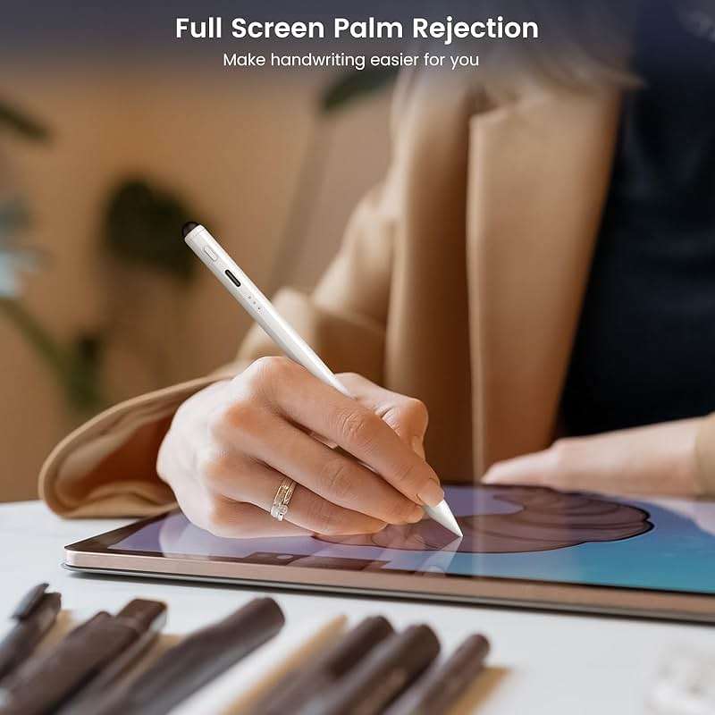 Pencil for Apple iPad 11th/10th/9th, 2X Fast Charge Stylus Pen for iPad, Palm Rejection, Tilt Sensitivity, Compatible with iPad A16/10/9/8/7/6, Pro M4/13/12.9"/11", Air M3/M2/5/4/3, Mini 7/6/5 - Image 6
