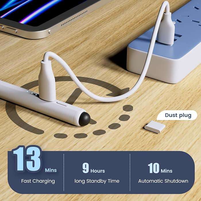 Pencil for Apple iPad 11th/10th/9th, 2X Fast Charge Stylus Pen for iPad, Palm Rejection, Tilt Sensitivity, Compatible with iPad A16/10/9/8/7/6, Pro M4/13/12.9"/11", Air M3/M2/5/4/3, Mini 7/6/5 - Image 7