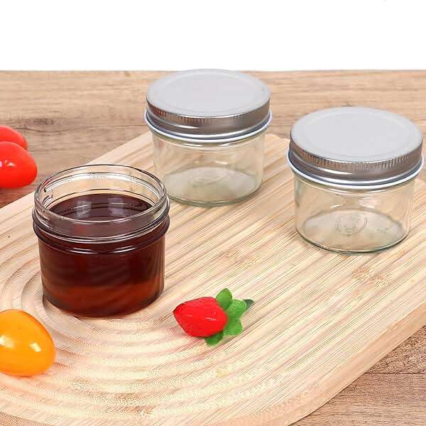 Small Mason Jars, 8 Pack 4oz Glass Mason Jar with Regular Lids, Mini Canning Jar, Ideal for Jelly, Jam, Honey, Dessert, Spice, Wedding Favor, Candles - Image 6