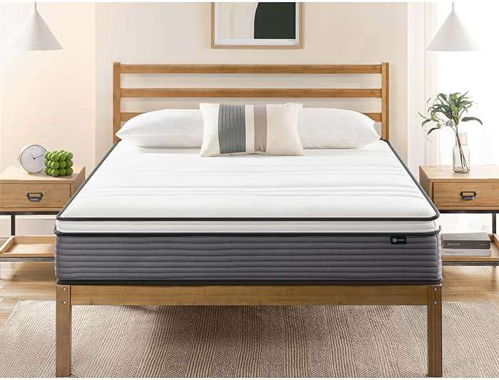 ZINUS 10 Inch True Support Hybrid Mattress [New Version], Queen, Fiberglass Free, Medium Feel, Motion Isolation, Certified Safe Foams & Fabric, Mattress in A Box - Image 1
