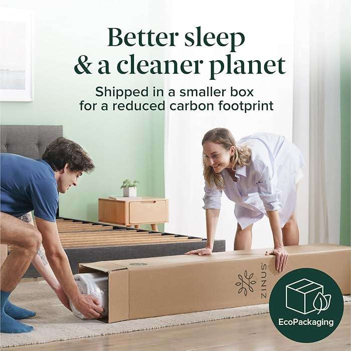 ZINUS 10 Inch True Support Hybrid Mattress [New Version], Queen, Fiberglass Free, Medium Feel, Motion Isolation, Certified Safe Foams & Fabric, Mattress in A Box - Image 8